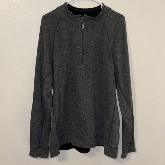 Tommy Bahama Gray/Black Reversible Half Zip - Picture 3 of 6